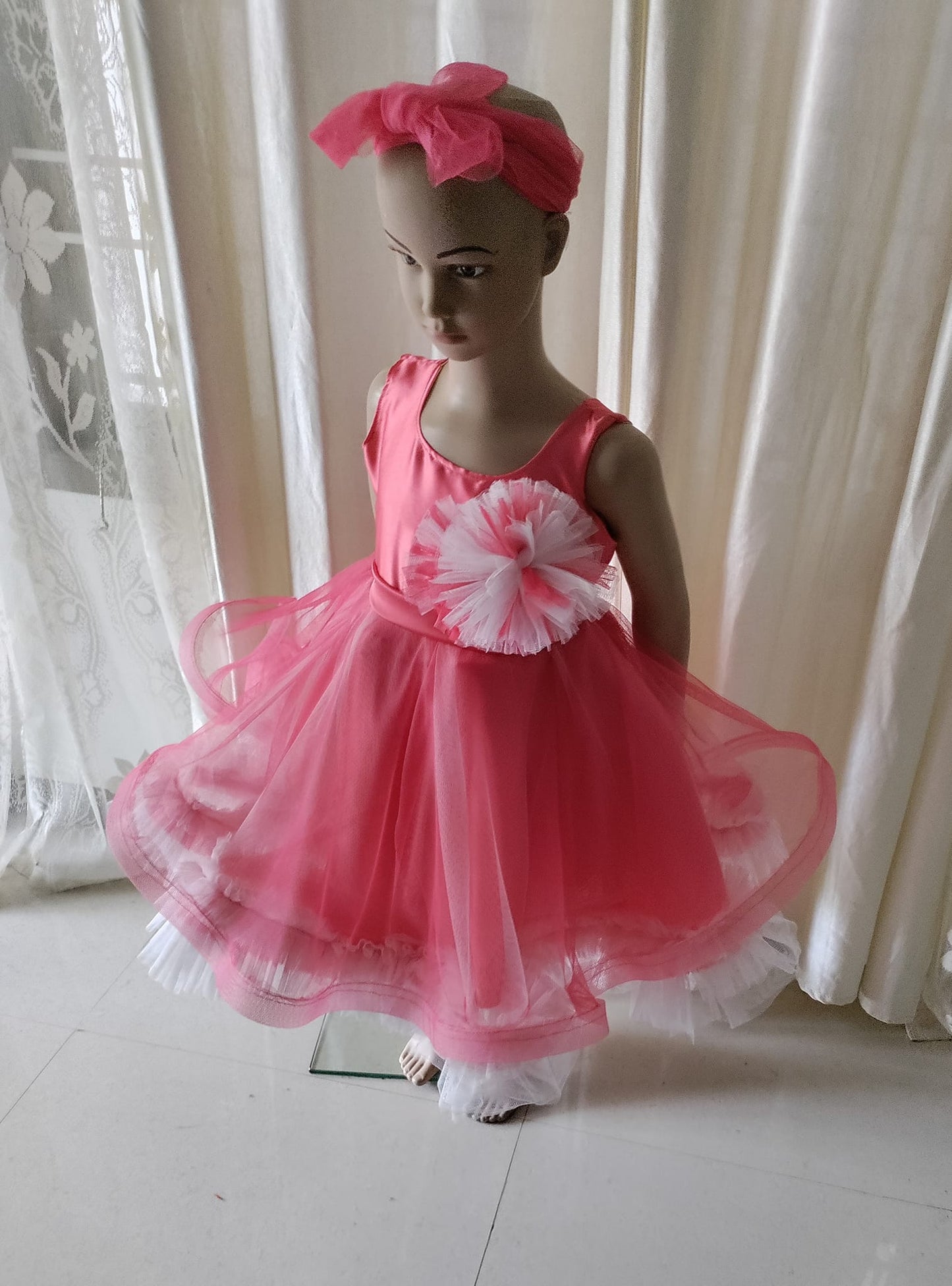 Peach Tulle Dresses for baby girls below 6 years