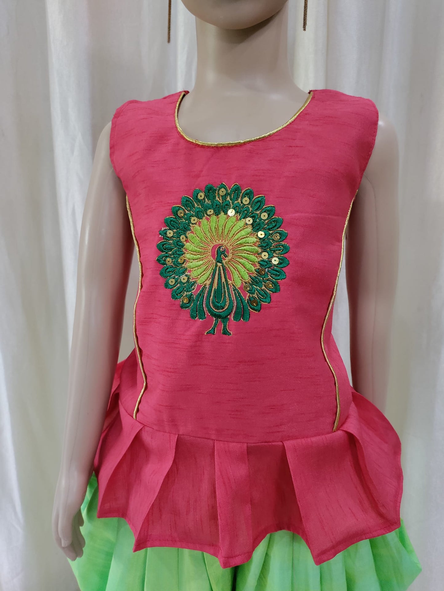 Kids embroidered top with Dhoti salwar from Maanas Designs