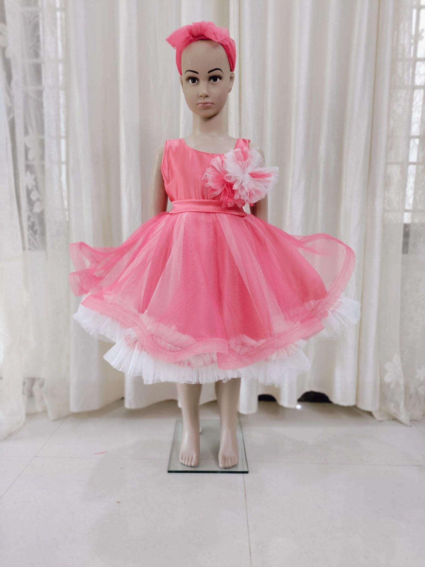 Peach Tulle Dresses for baby girls below 6 years