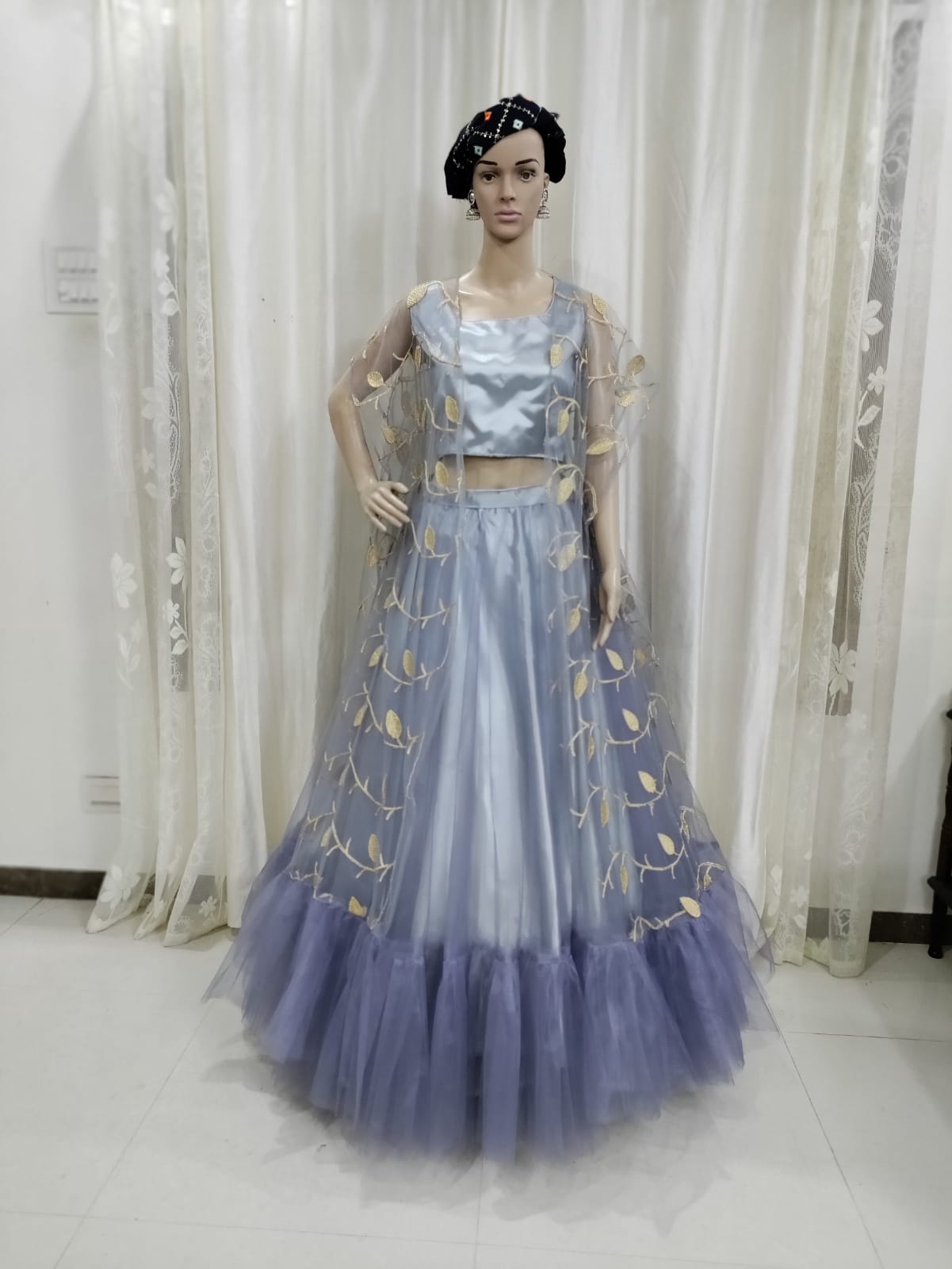 Grey Lehenga with Shrug