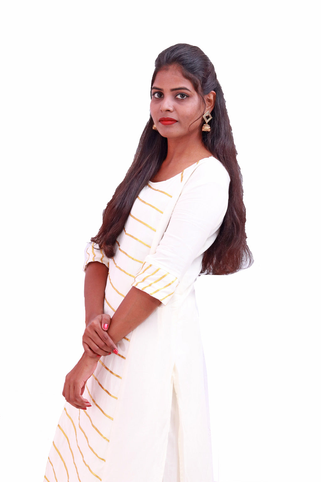 Half White Palazzo with Kurti