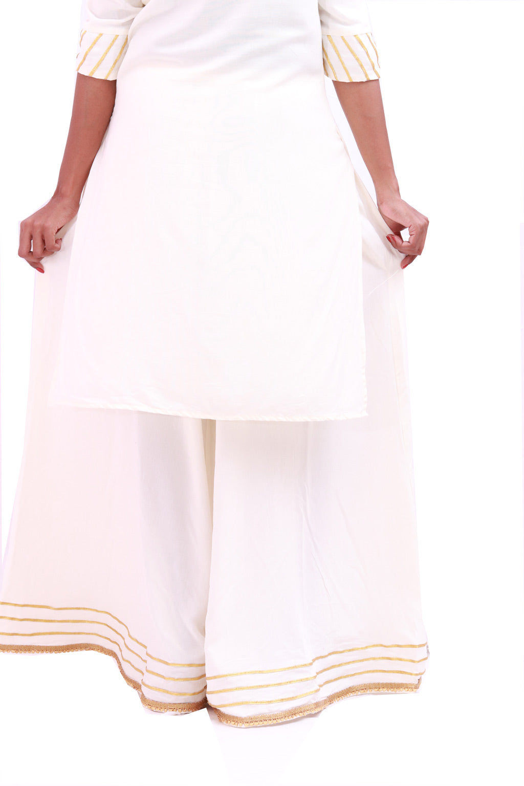 Half White Palazzo with Kurti