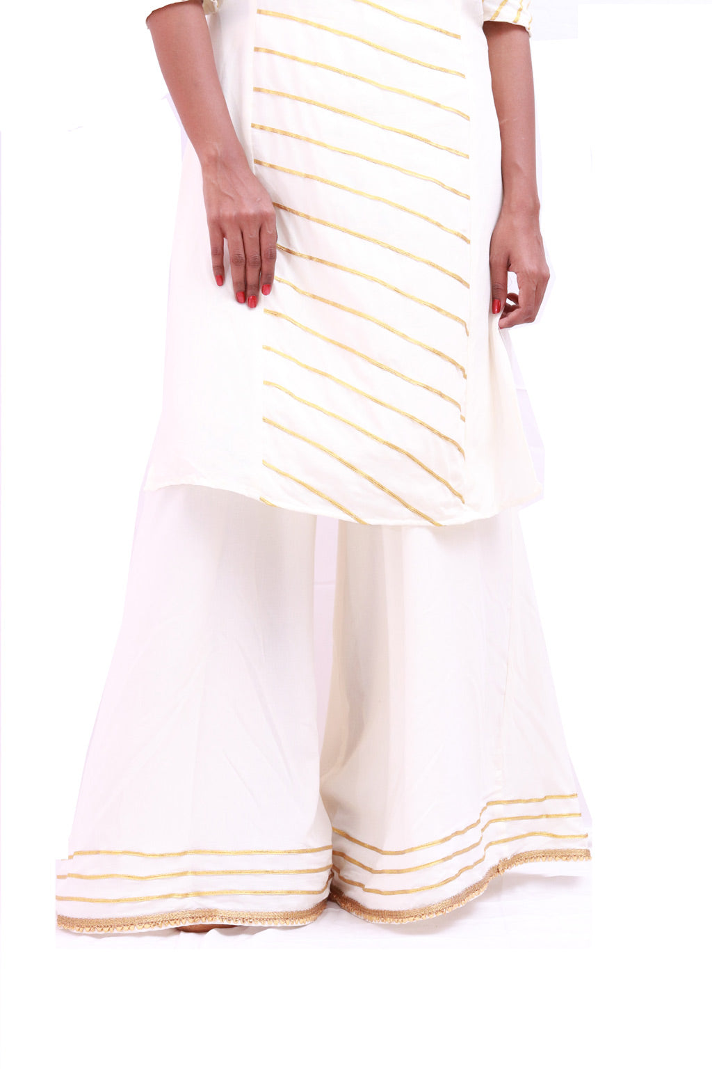 Half White Palazzo with Kurti