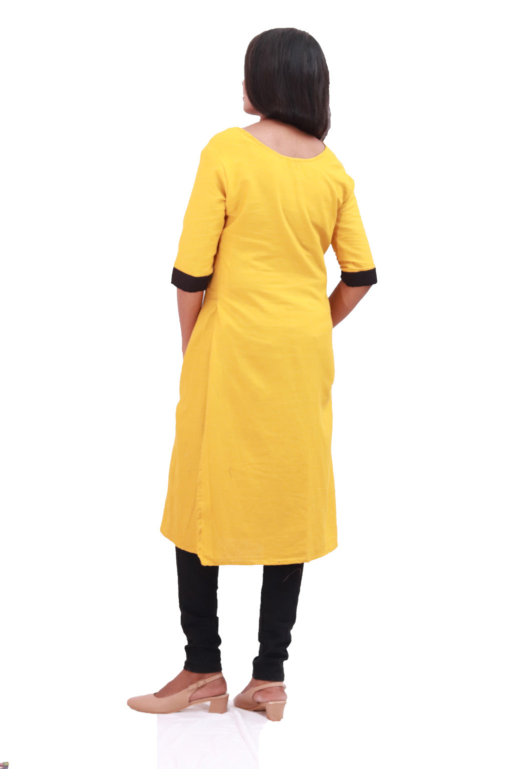 Yellow Embroidered Kurti