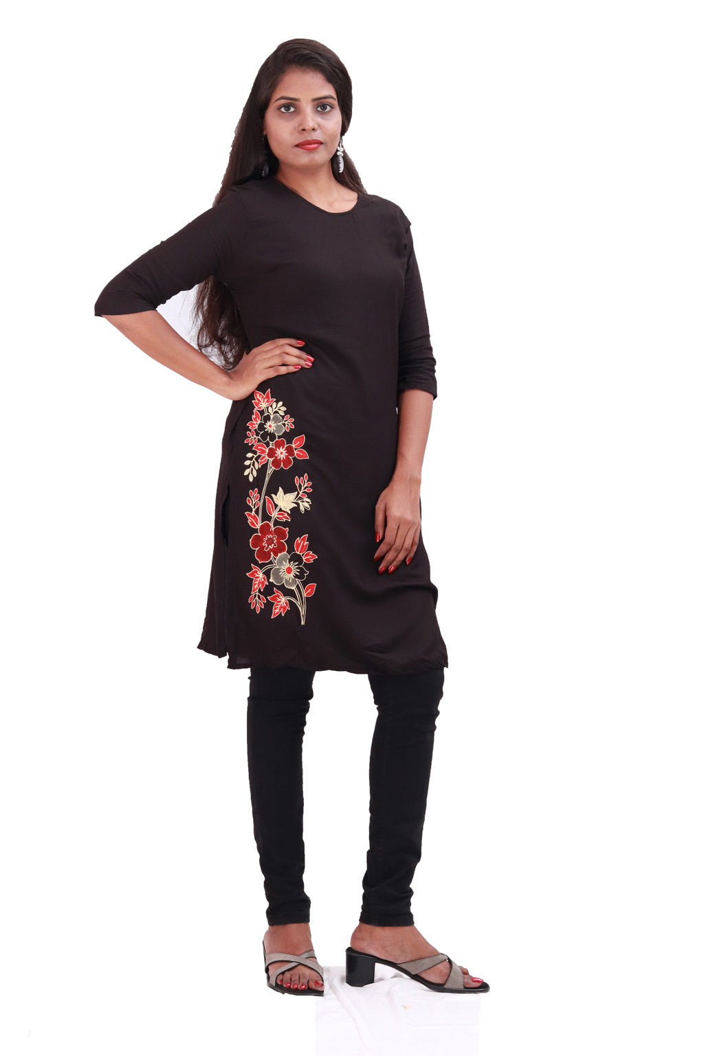 Black Embroidered Kurti