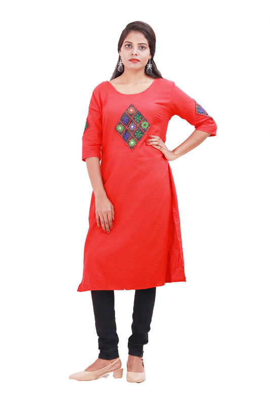 Red Regular Kurti