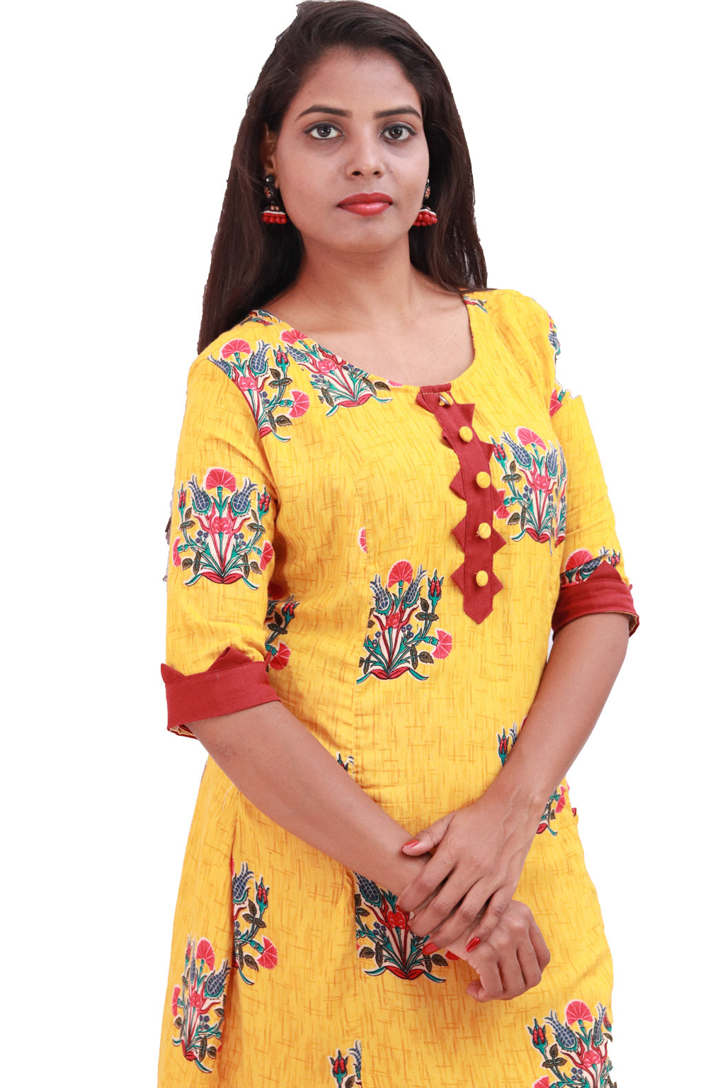 Yellow Color Printed Kurti