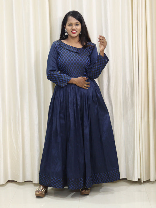 Traditional Full Length Blue Dress by Maanas Designs