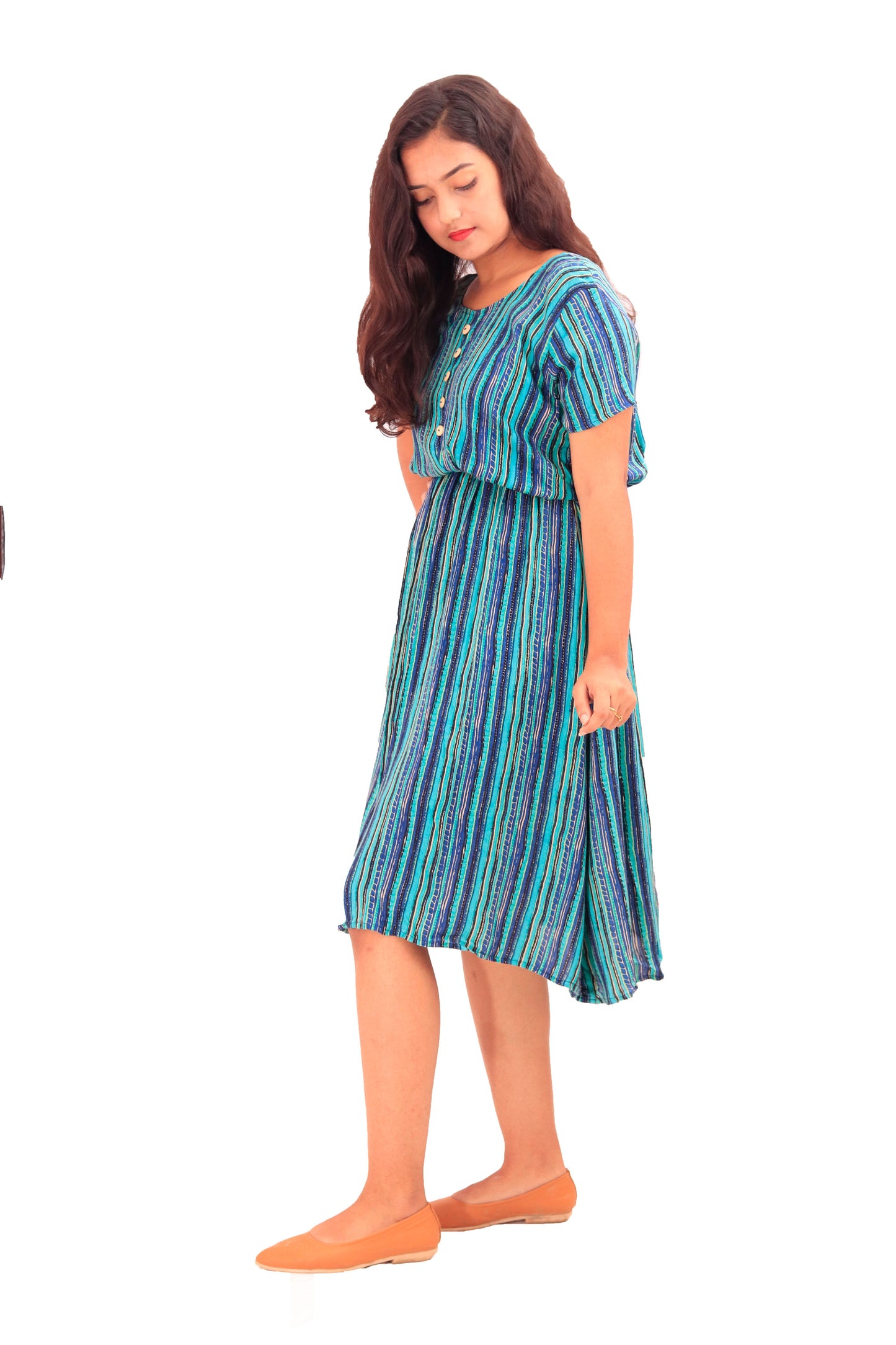 Striped Dress with Rayon