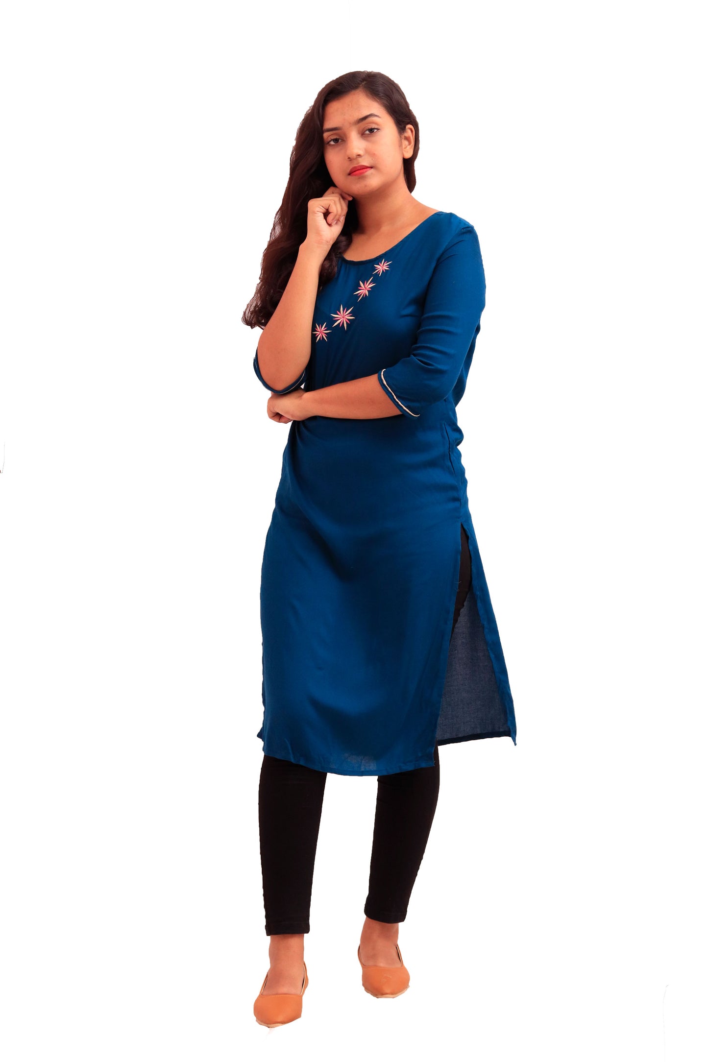 Blue embroidery Kurti