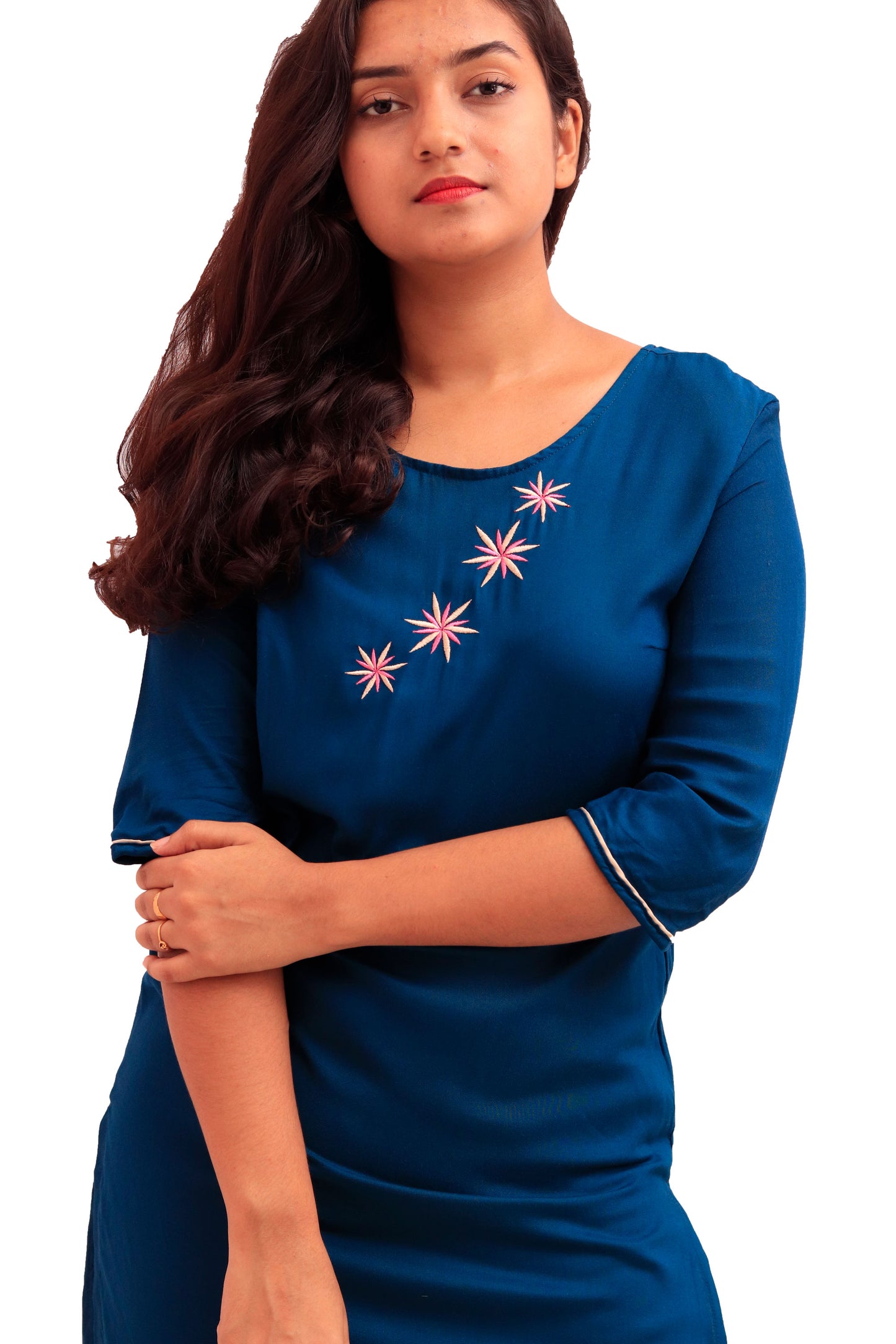 Blue embroidery Kurti