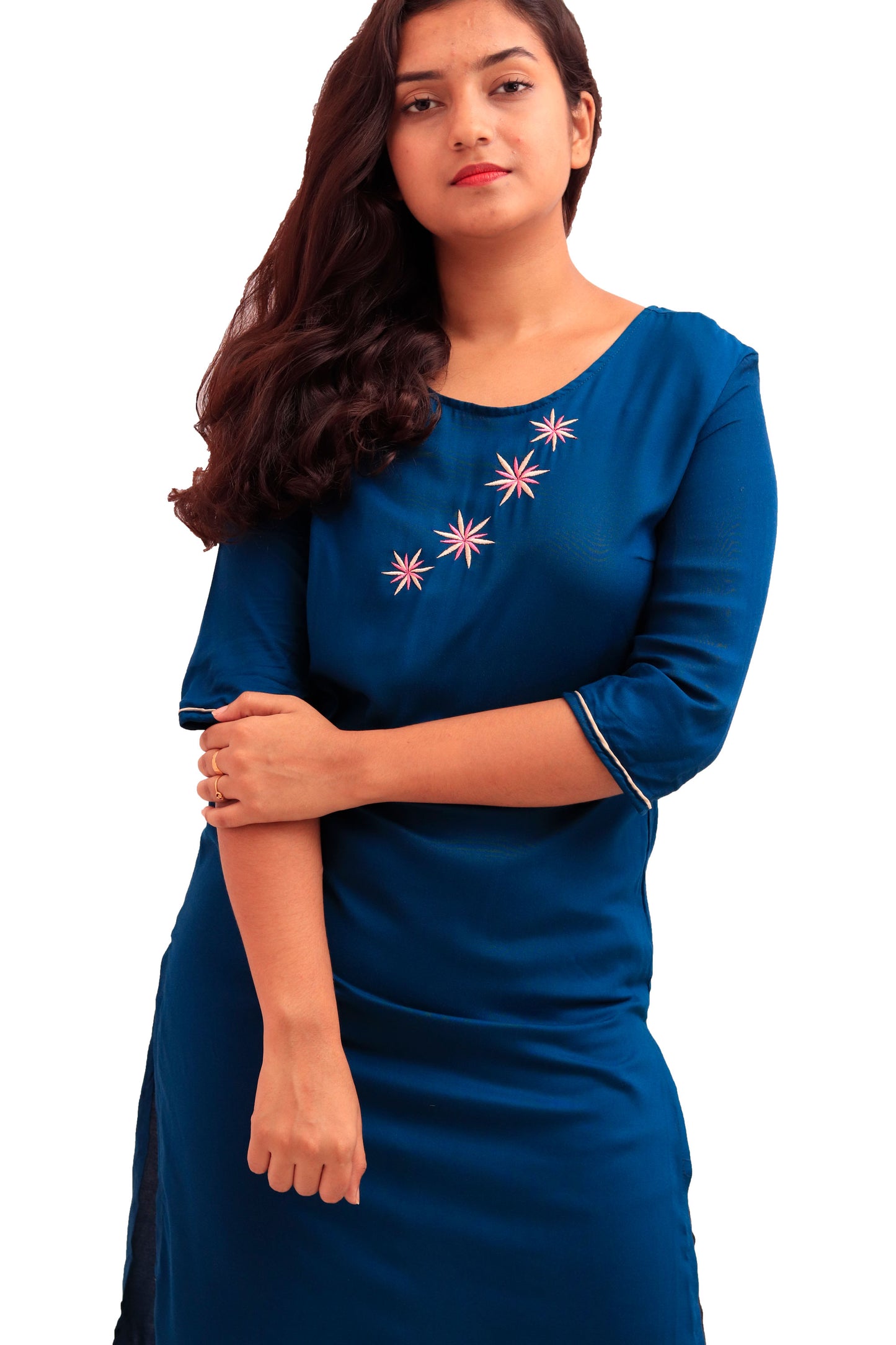 Blue embroidery Kurti